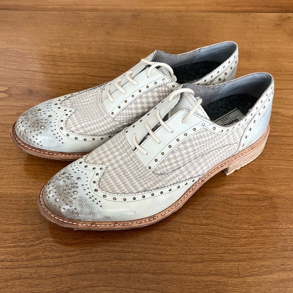Woolrich Empire Oxford Shoe Cream Tan Wool Leather Women’s US 11/EU 41.5